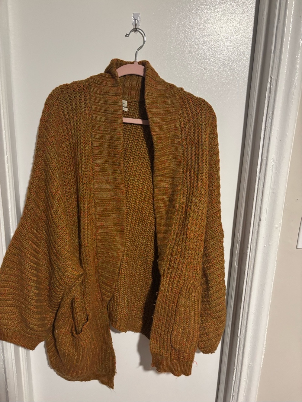 Urban Outfitters Chunky Open-Front Cardigan - Mustard